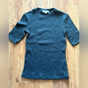 Vince Teal Ribbed Knit Top